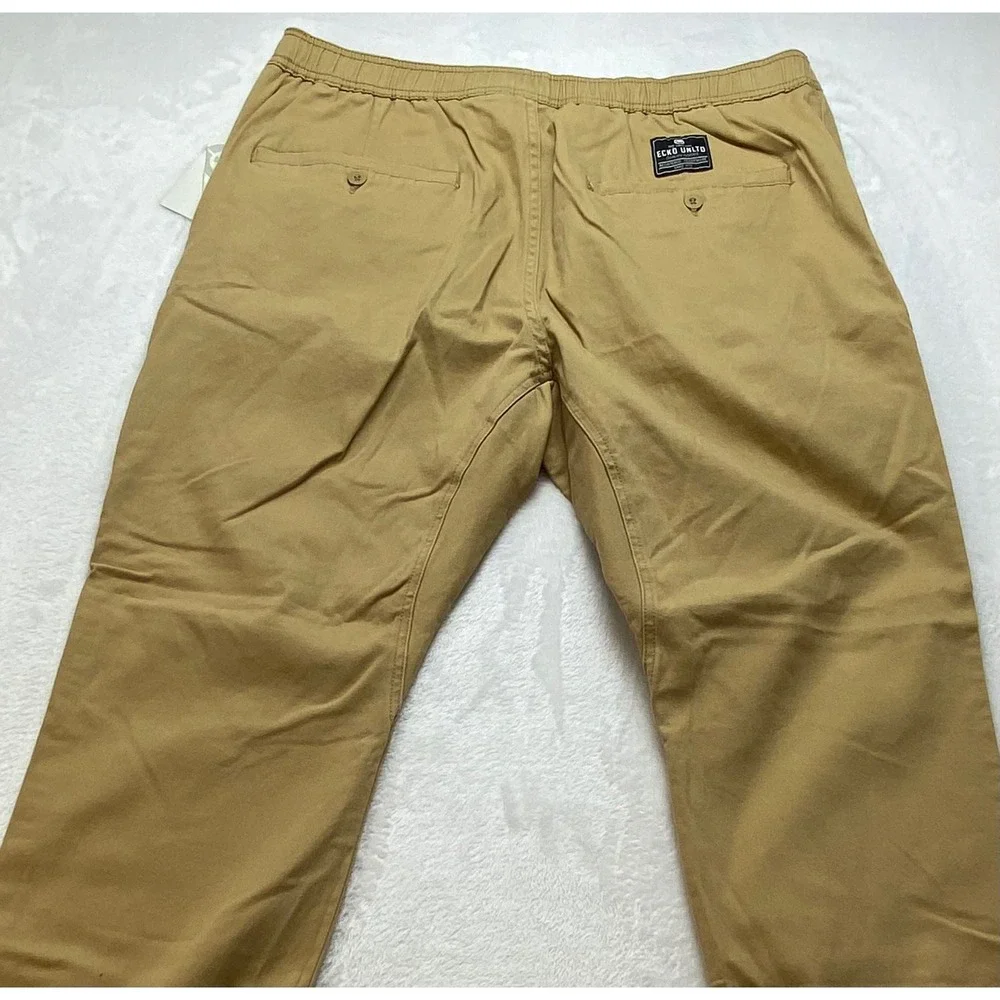 Ecko Unltd Joshua Jogger‎ Mens 38 Khaki Stretch Twill Pants EM-DK43R-6X NWT